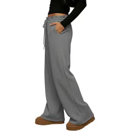 dockstreet Women Solid Grey Track Pants image 1