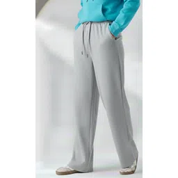 dockstreet Women Solid Grey Track Pants image 1