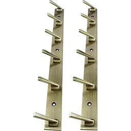 DOCOSS Antique Brass Wall Hooks for Hanging Cloth and Towel Hangers for Wall,Door Hangers,Hook Rail Bathroom Accessories- Pack of 2-image-10