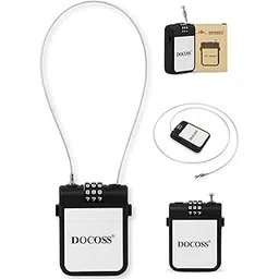 DOCOSS Extendable Cable Password Number Lock for Bike Helmet Locks,Pack of 1, Black-image-22