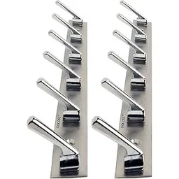 DOCOSS Stainless Steel Wall Hooks for Hanging Cloth and Towel Hangers for Wall Hook,Door Hangers,Hook Rail Pack of 2, Silver-image-9