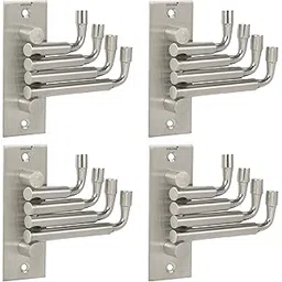 DOCOSS -Flexible 4 Pin Bathroom Hooks Cloth Hanger Wall Hook Door Robe Hooks for Hanging Keys,Clothes,Towel Steel Hook (Pack of 4, Silver)-image-23
