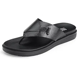 doctor extra soft Men's Classic Casual Original Leather Thong Black/Brown Sandals/Chappals with Memory Foam Cushion| Stylish & Non-Slip|Comfortable & Lightweight |Flip flops Slippers Gents & Boys F-2-picture-24