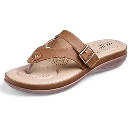 doctor extra soft Women's Flat Comfortable Memory Foam Slippers/Flip-Flops Fashion Stylish Casual Diabetic Orthopedic Lightweight Synthetic Slip-on Sandals with Adjustable Strap for Girls/LadiesD-623-picture-27