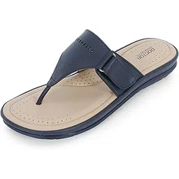 doctor extra soft Women's Flat Memory Foam Slippers/Flip-Flops Fashion Stylish Casual Comfortable Diabetic Orthopedic Lightweight Synthetic Slip-on Sandals with Adjustable Strap for Girls/Ladies D-608-picture-24