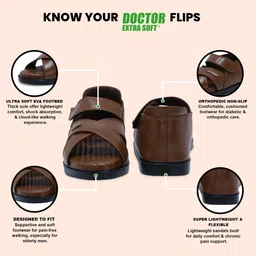 doctor extra soft Men Memory Foam Sandals Ortho Care Orthopedic Diabetic Comfort Doctor Soft Flats Sandal image 3