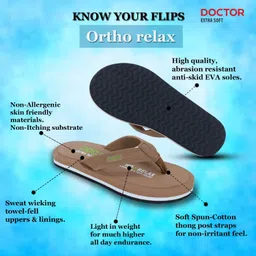 doctor extra soft Men's Stylish Ortho Care Relax Slipper Orthopedic Diabetic Soft Doctor Dr House Men Flip Flops image 2
