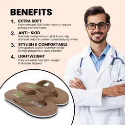 doctor extra soft Men's Stylish Ortho Care Relax Slipper Orthopedic Diabetic Soft Doctor Dr House Men Flip Flops image 2