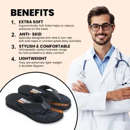 doctor extra soft Mens Stylish Ortho Care Slipper Orthopedic Diabetic Comfort Soft Doctor Dr House Men Flip Flops image 2