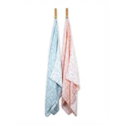 Doctor Towels Blue & Coral 2 Pieces 300 GSM Banana Jacquard Bath Towels-picture-23