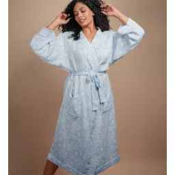 doctor towels Blue Solid Women Bath Robe (XXXL)-picture-18