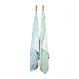 Doctor Towels Green & Blue 2 Pieces Banana Jacquard 300 GSMBath Towels image 1