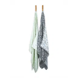 Doctor Towels Green & Charcoal 2 Piece Printed Banana Jacquard 300 GSM Bath Towel-picture-32