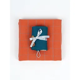 Doctor Towels Orange 2 Pcs Striped 380 GSM Banana Double Cloth Bath Towel and Hair Towel image 1