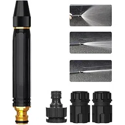 dodge 'n wolves Water spray gun for Car Wash Bike Washing Gun for 1/2" Hose Pipe High Pressure Water Guns Nozzle Adjustable Car Washer Gun Brass Jet Water Spray Nozzle for Garden (Hose Nozzle With 3 Connecter)-picture-29