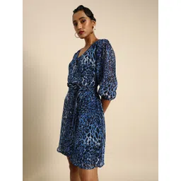 DODO & MOA Animal Georgette Tie-Up A-Line Dress-picture-37