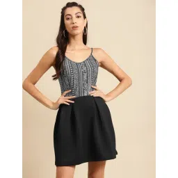 DODO & MOA Black Printed A-Line Dress-picture-46