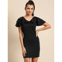 DODO & MOA Black Scuba Sheath Dress-picture-30