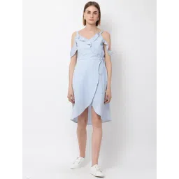 DODO & MOA Blue & White Striped Wrap Dress-picture-33