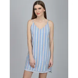 DODO & MOA Blue Striped A-Line Mini Dress-picture-10