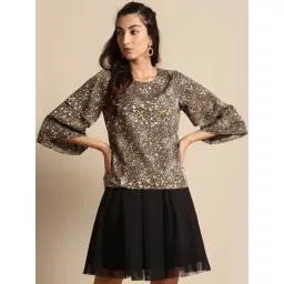 DODO & MOA Brown Printed Top-picture-41