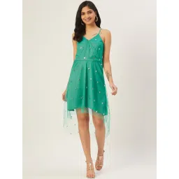 DODO & MOA Green Embellished A-Line Dress-picture-45