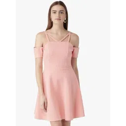 DODO & MOA Peach Slim Fit A Line Dress-picture-14