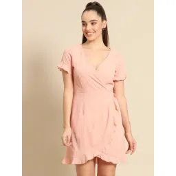 DODO & MOA Peach Wrap Dress-picture-17