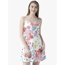 DODO & MOA White Floral Print A Line Dress-picture-28