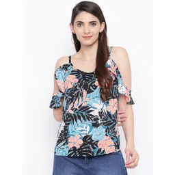 DODO & MOA Women Black & Green Printed Top-picture-17