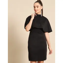 DODO & MOA Women Black Scuba Sheath Dress-picture-26