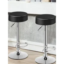 Doe Buck Adjustable Black Faux Leather Bar Stools-picture-42