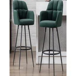 Doe Buck Green Faux Leather Bar Chair with Black Metal Legs-picture-56
