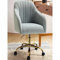 Doe Buck Grey Metal Velvet Finish Adjustable Office Chair-picture-35