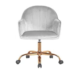 DOE BUCK Grey Velvet Finish Adjustable Office Chair-picture-32