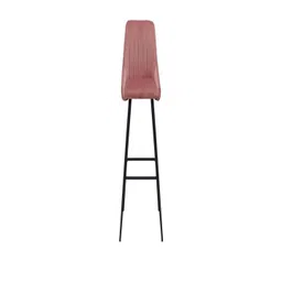 DOE BUCK Pink Low Back Tufted Velvet Wood Bar Stool-picture-57
