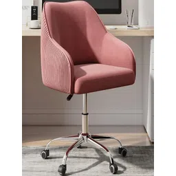 Doe Buck Pink Velvet Finish Adjustable Office Chair-picture-30