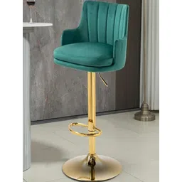 DOE BUCK Premium Green Velvet Adjustable Bar Chair with Gold Base-picture-21