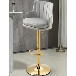 Doe Buck Premium Velvet Adjustable Bar Chair Grey with Gold Base-picture-16