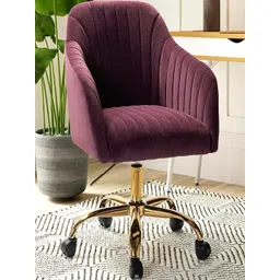 DOE BUCK Purple Velvet Finish Adjustable Office Chair-picture-34
