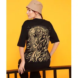 Dogman Women Abzorb Typography Printed Round Neck Cotton Oversized T-shirt-picture-23