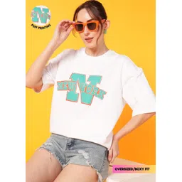 Dogman Women Abzorb Varsity Printed Round Neck Cotton Oversized T-shirt-picture-21