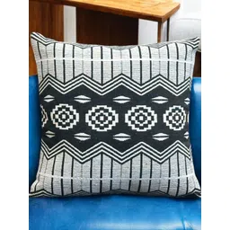 Dolce Casa White & Black Ethnic Motifs Square Cushion Covers image 5