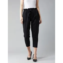 DOLCE CRUDO Black Denim Regular Fit High Rise Pants-picture-21