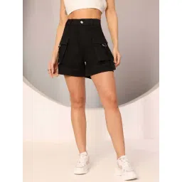 Dolce Crudo Black Flared Fit Shorts-picture-44