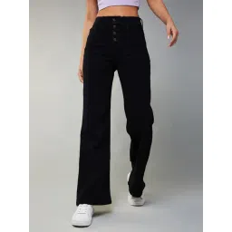 DOLCE CRUDO Black Relaxed Fit High Rise Jeans-picture-30