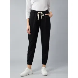 DOLCE CRUDO Black Relaxed Fit Mid Rise Joggers-picture-32