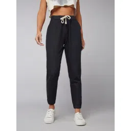 DOLCE CRUDO Black Relaxed Fit Mid Rise Joggers-picture-35