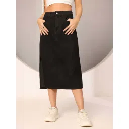 Dolce Crudo Black Straight Fit Skirt-picture-12