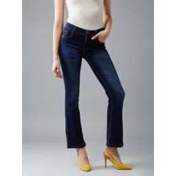 DOLCE CRUDO Blue Bootcut Mid Rise Jeans-picture-39